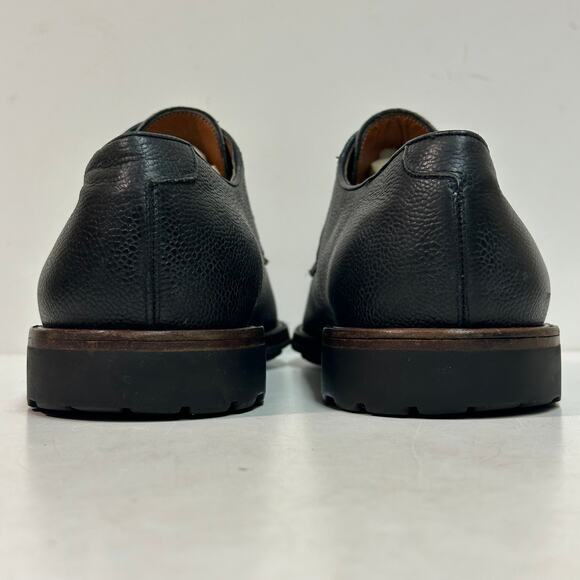 VGUC Salvatore Ferragamo Plain Toe Derby Black Scotch Grain Italy US 11.5 D - Picture 6 of 13